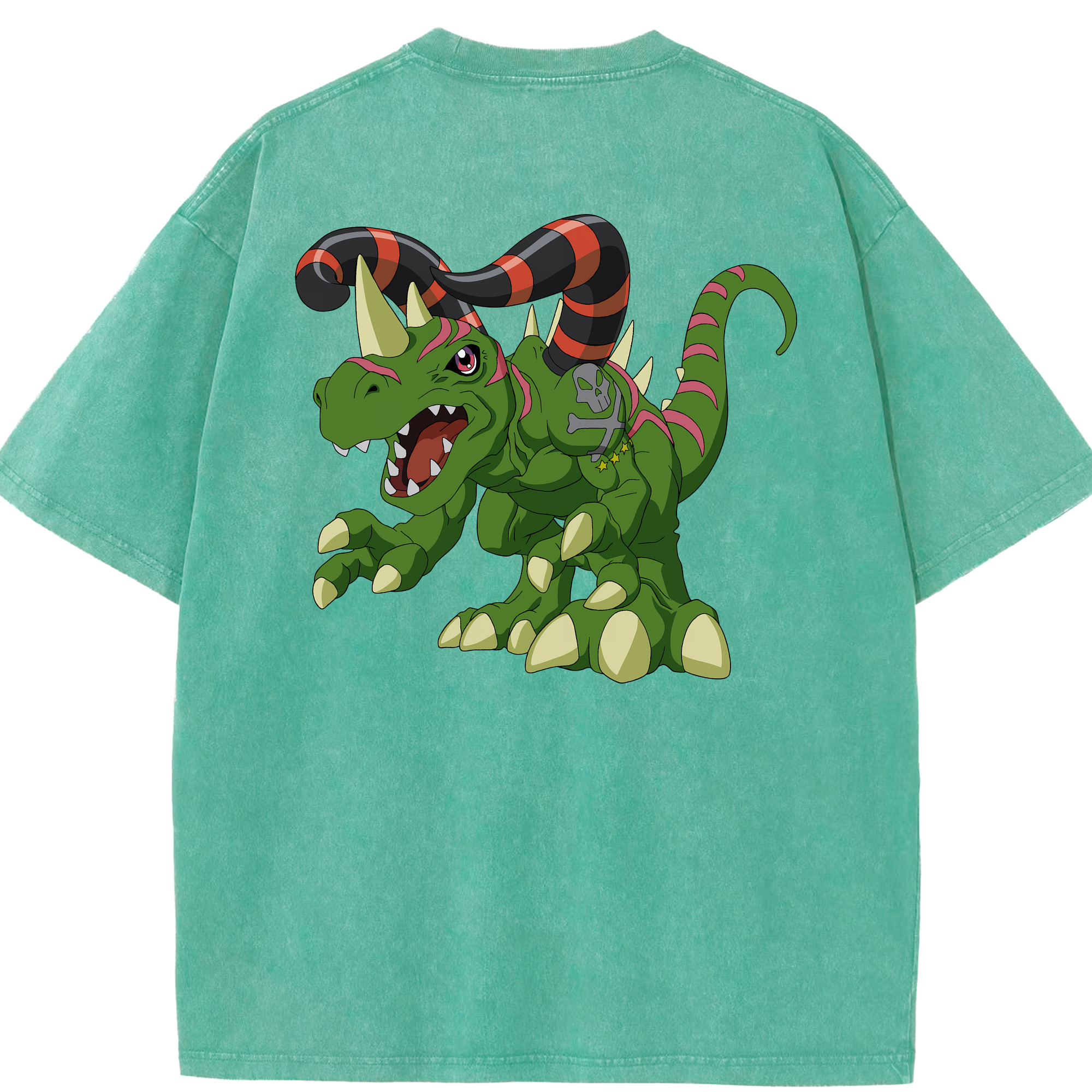 （画像用） Digimon デジタルモンスター/デジモン 綿100% ヴィンテージ風 半袖Tシャツ（背面プリント）